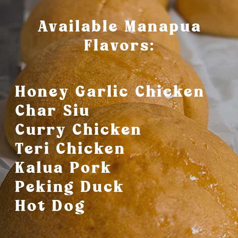 image of Manapua flavors available at Aloha Manapua in Manoa